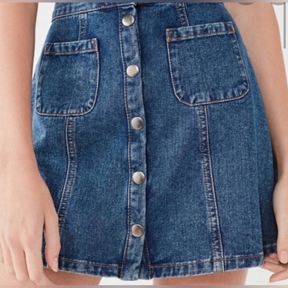 Urban Outfitters BDG Denim Button-Front High-Waisted Blue Mini Skirt, Size XS - Picture 5 of 11